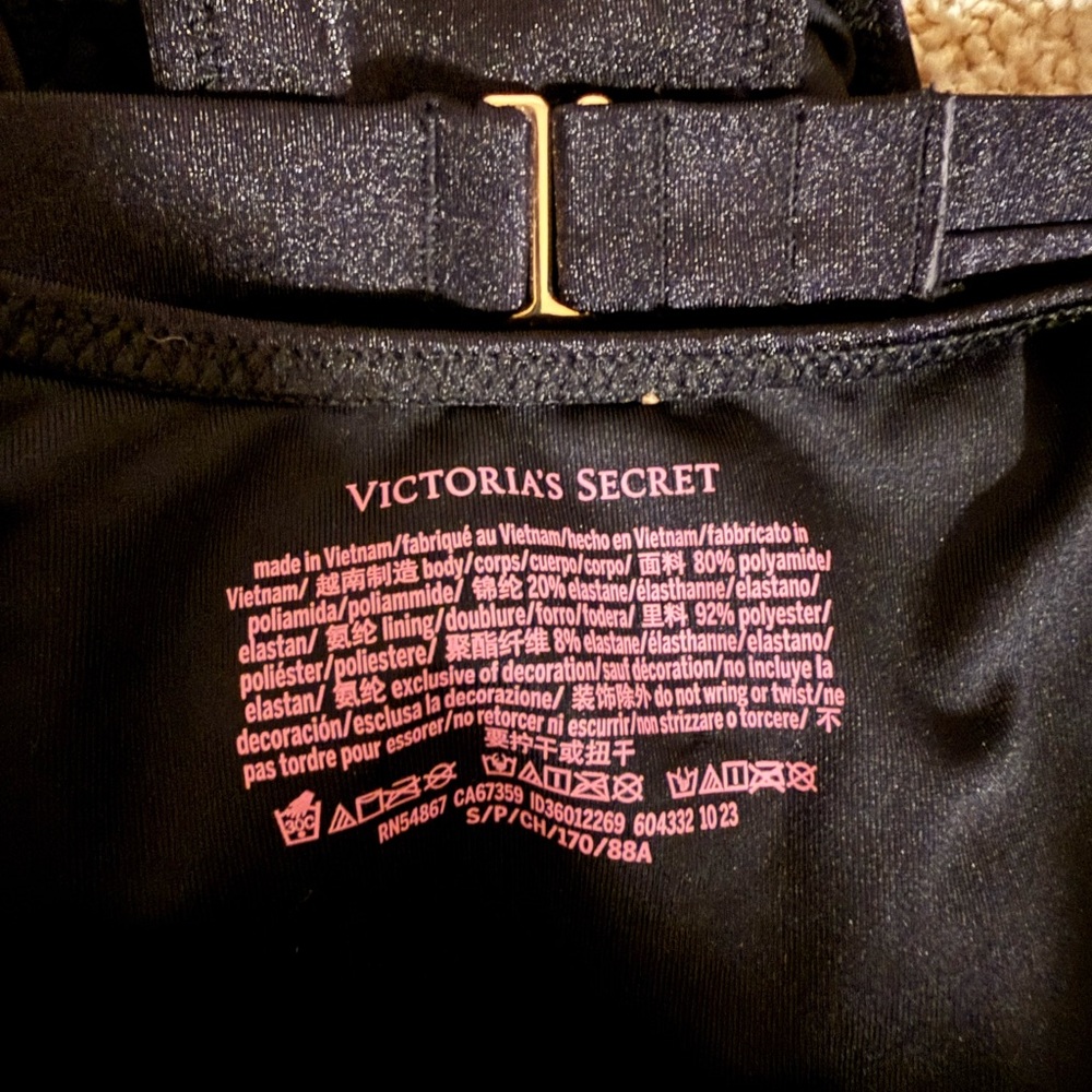 Victoria's Secret Black One-Piece with Silver Band - Picture 5 of 5